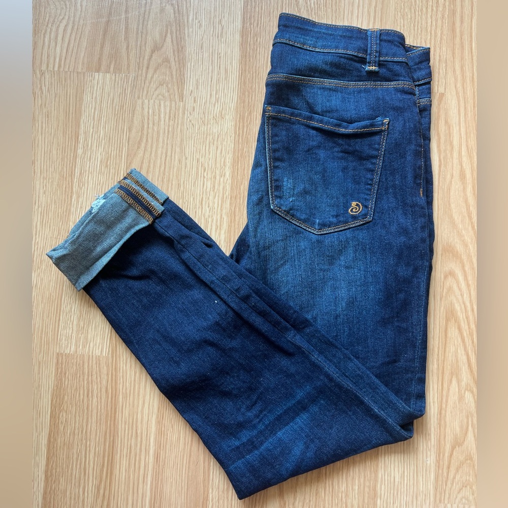 Indigo Rein Blue Skinny Jeans with Modern Cuffed Hem